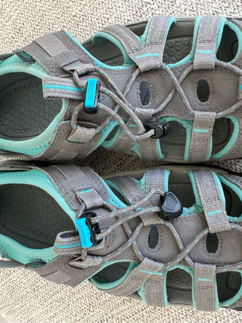 KEEN Whisper Waterproof Hiking Sandals Gray Teal Blue Size 9 - Picture 6 of 11